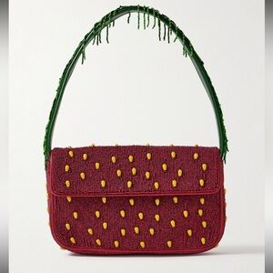 STAUD Tommy embellished satin shoulder bag